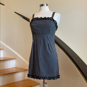 Striped Black and White Women's mini dress